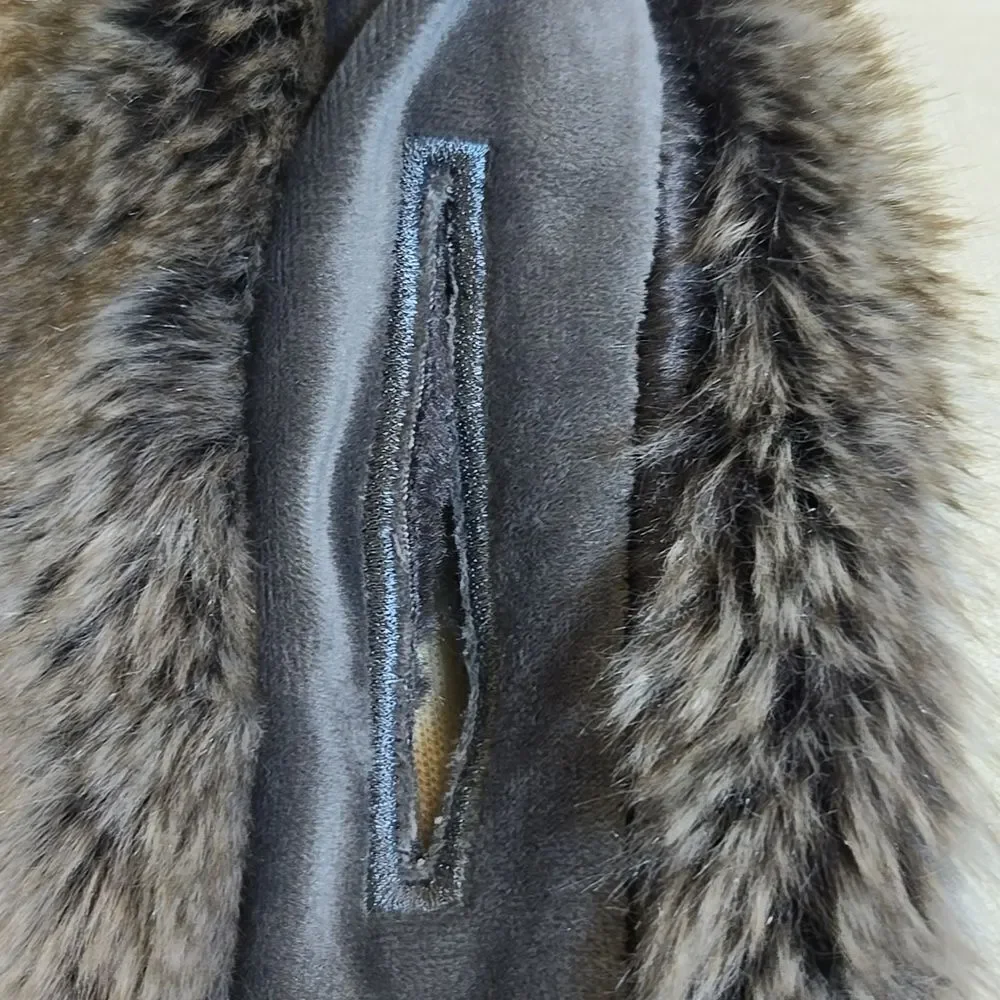Faux Fur Stole‎ Scarf Holiday Restoration Hardware Brown Gray